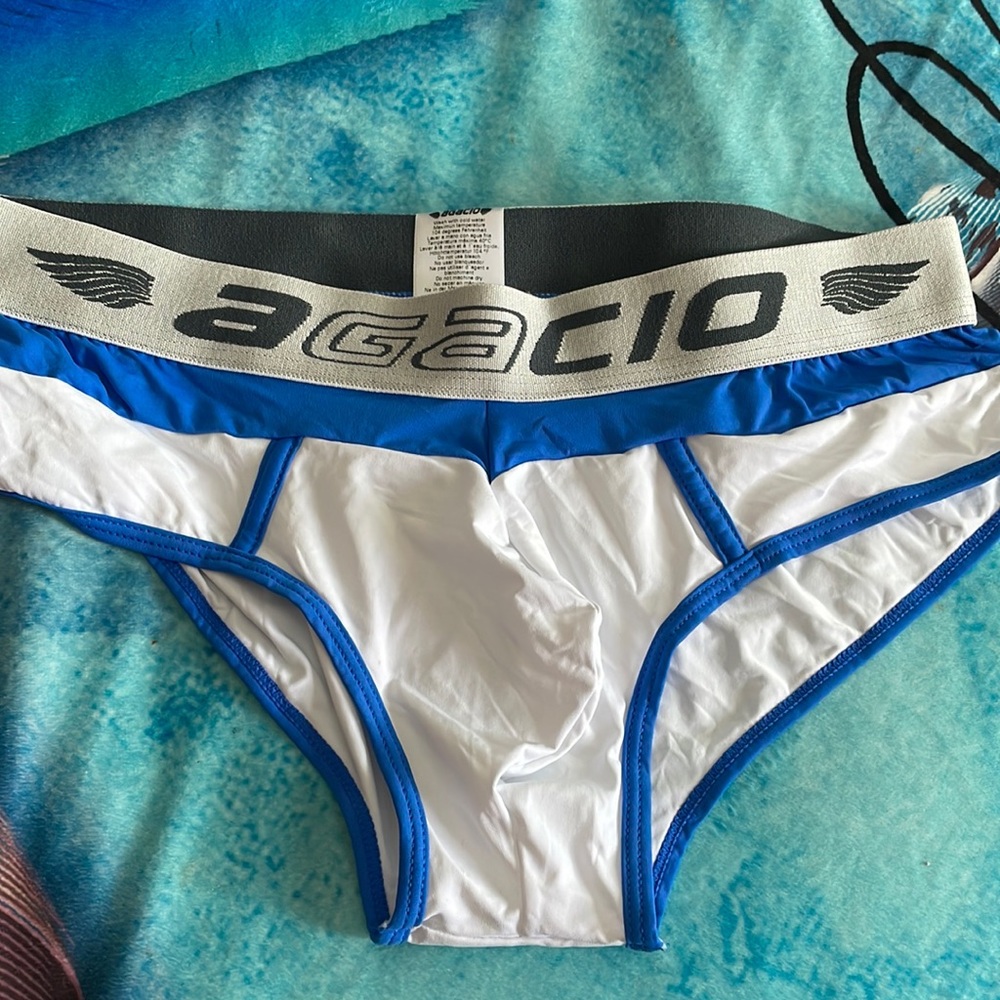 Agacio men's underwear in white and blue